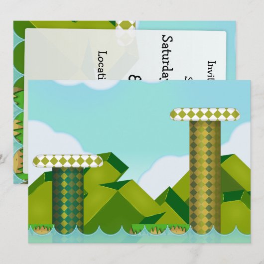 Retro Platform Game Kaart (Voorkant / Achterkant)