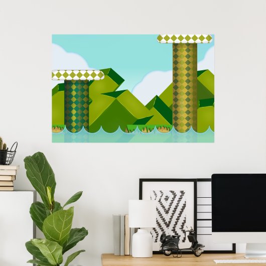 Retro Platform Game Poster (Thuiskantoor)