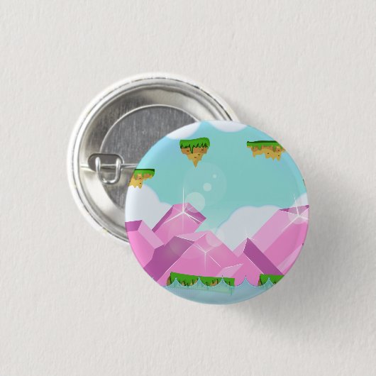 Retro platformgame ronde button 3,2 cm (Voorkant /achterkant)
