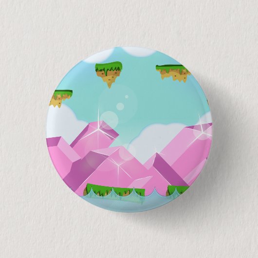 Retro platformgame ronde button 3,2 cm (Voorkant)