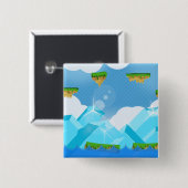 Retro platformgame vierkante button 5,1 cm (Voorkant /achterkant)
