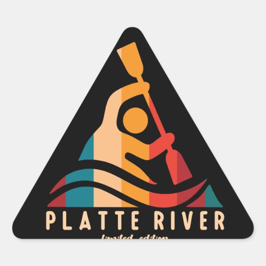 Retro Platte River Kayaking Sticker (Voorkant)