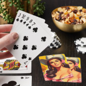 Retro plattelandsvrouw pokerkaarten (Insitu)