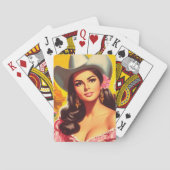 Retro plattelandsvrouw pokerkaarten (Achterkant)