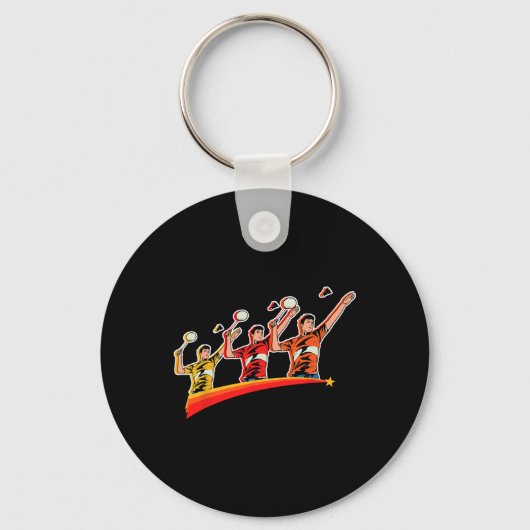 Retro Play Badminton Sport Player Shuttle Sleutelhanger (Voorkant)