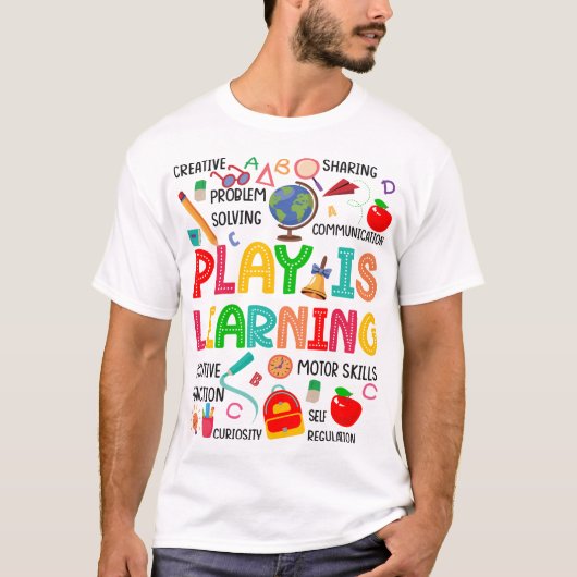Retro Play is Learning Kleuterleidster Team T-shirt (Voorkant)