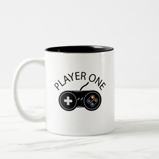 Retro Player One Gaming Controller Tweekleurige Koffiemok (Links)