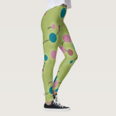 Retro Playful Large Molecules Universe Blue Green Leggings (Rechts)