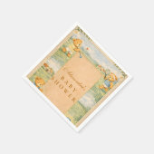 Retro Playground Teddy Bears Baby Shower Servet (Hoek)