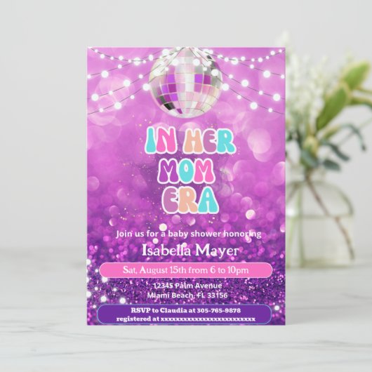 Retro Plezier In Haar Moeder Era Baby shower Uitno Kaart (Staand voorkant)