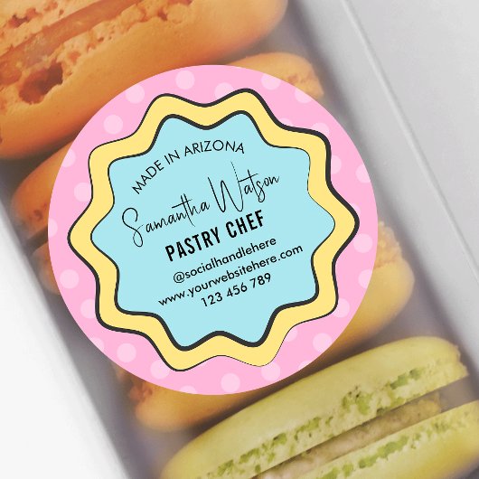 Retro Plezier Nostalgie Modern Café Bakkerij Banke Ronde Sticker