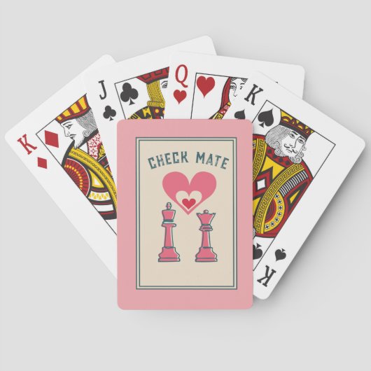 Retro plezier Valentijn Gifts Schaakmat Pokerkaarten (Achterkant)
