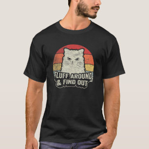 Retro Pluis Rond & Ontdek Katten Puns Volwassenen T-shirt