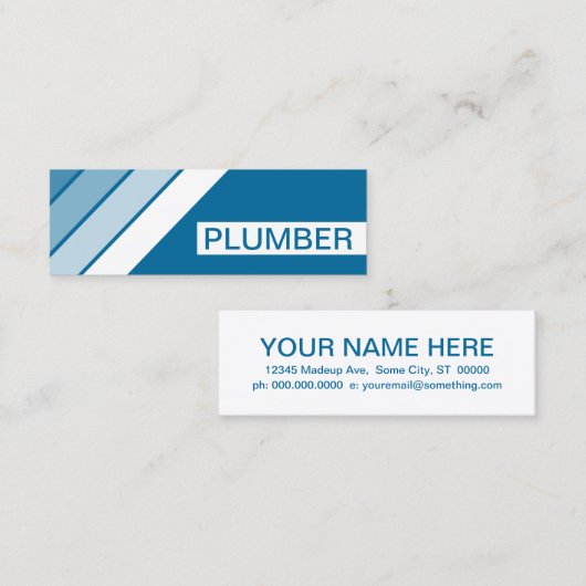 retro PLUMBER Mini Visitekaartje (Voorkant / Achterkant)