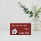 Retro Plumber Service-ontwerp Visitekaartje (Staand voorkant)
