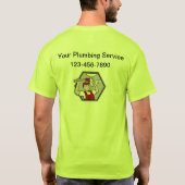 Retro Plumbing Service Business Logo Shirten T-shirt (Achterkant)
