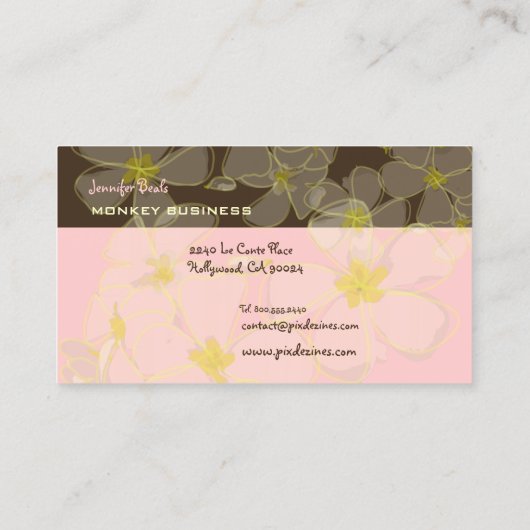 RETRO PLUMERIAS/DIY-ACHTERGRONDKLEUR VISITEKAARTJE (Achterkant)