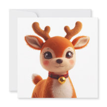 Retro Plush Reindeer Christmas Art