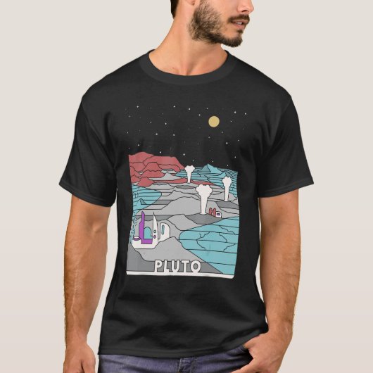 retro Pluto National Park Bezoek Pluto Lin T-shirt (Voorkant)