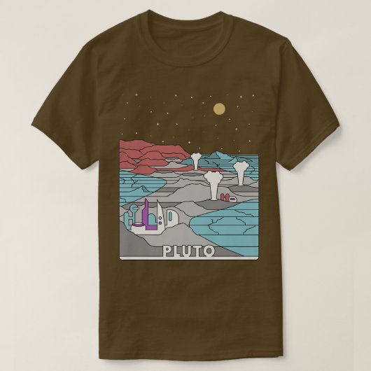 retro Pluto National Park Bezoek Pluto Lin T-shirt (Design voorkant)