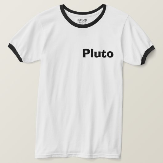 Retro Pluto "Never Forget"  T-shirt (Design voorkant)