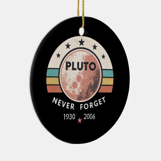 Retro Pluto nooit vergeten Keramisch Ornament (Rechts)