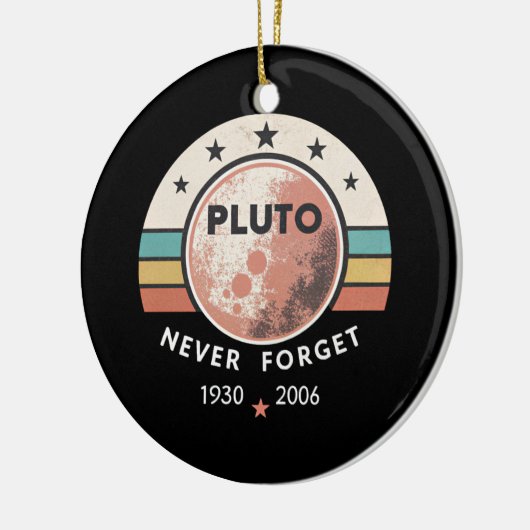 Retro Pluto nooit vergeten Keramisch Ornament (Links)