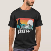 Retro PNW Bigfoot Mountain Design T-shirt (Voorkant)