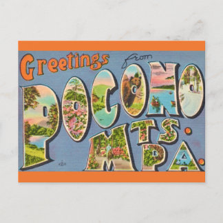 Retro Pocono Mountains Briefkaart