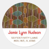 Retro Pods Adresetiketten Ronde Sticker (Voorkant)