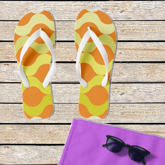 Retro Pods Sinaasappel Citroengeel Teenslippers