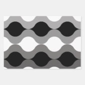 Retro Pods Zwart Wit Grijs Inpakpapier Vel (Voorkant 3)