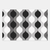 Retro Pods Zwart Wit Grijs Inpakpapier Vel (Voorkant)