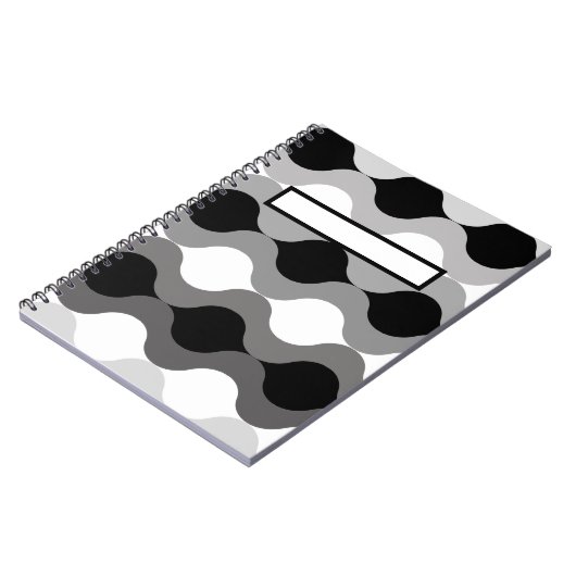 Retro Pods Zwart Wit Grijs Notitieboek (Linkerzijde)