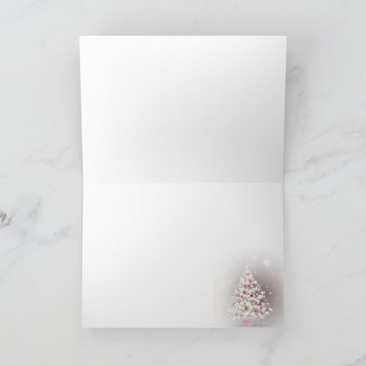 Retro Poedel en kerstboom Kaart (Binnen)