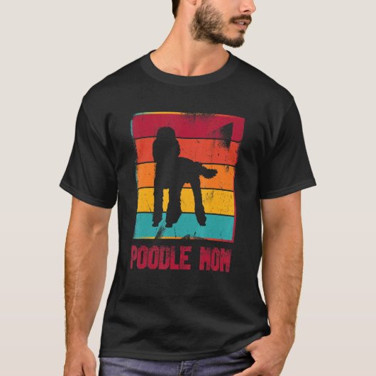 Retro poedel mam eigenaar moeder huisdier mama hon t-shirt (Voorkant)