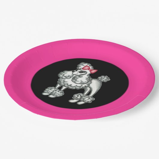 Retro Poedel Partij Papier Borden Papieren Bordje (Gekanteld)