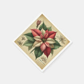 Retro poinsettia feestelijke botanische ontkoppeli servet (Hoek)