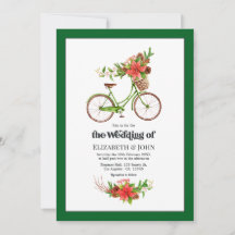 Retro Poinsettia Fiets Kerst Huwelijk