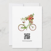 Retro Poinsettia Fiets Kerst Huwelijk QR Code Save The Date (Achterkant)