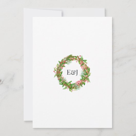 Retro Poinsettia Fiets Kerstbruiloft Kaart (Achterkant)