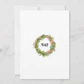 Retro Poinsettia Fiets Kerstbruiloft Kaart (Achterkant)