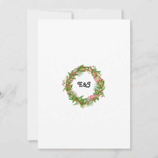 Retro Poinsettia Fiets Kerstbruiloft Kaart (Achterkant)