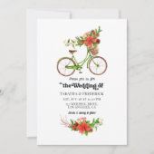 Retro Poinsettia Fietsvakantie Huwelijk Kaart (Voorkant)