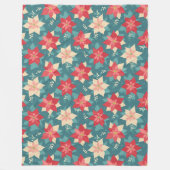 retro poinsettia Kerst inpakpapier H1005 Fleece Deken (Voorkant)