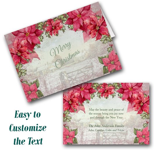 Retro Poinsettia Lijst Farmhouse Schilderachtig ke