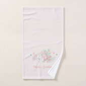 Retro Poinsettias Waterverf Roze en Groen Bad Handdoek (Handdoek)