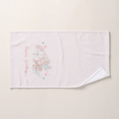 Retro Poinsettias Waterverf Roze en Groen Bad Handdoek (Handdoek)