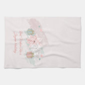 Retro Poinsettias Waterverf Roze witte cadeaus Theedoek (Horizontaal)