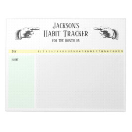 Retro Pointing Hands Habit Tracker Notitieblok